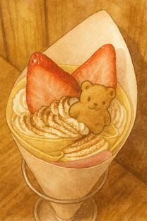 泊まった旅館のすぐ近くにあったクレープ屋さん?